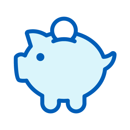 Piggy Bank with Coin Being Inserted Icon