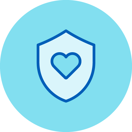 Heart Emblem on Defense Shield Icon