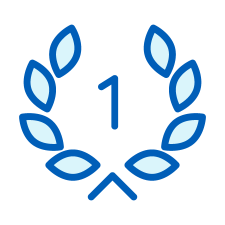 Number 1 Inside a Laurel Wreath Icon